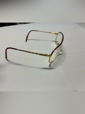 Hummer Gold Metal Frame Glasses with Brown Temples